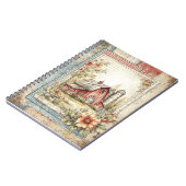 ヴィンテージレッドバーンとファームシーンパターン ノートブック (左側)