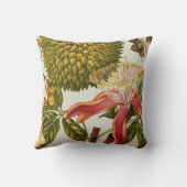 ヴィンテージレッドパッションフラワーデザイン1装飾用クッション クッション (裏面)