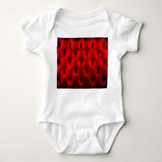 ヴィンテージレッドパディングクッションテクスチャ ベビーボディスーツ (正面)