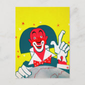 ヴィンテージレッドピエロはがき ポストカード (正面)