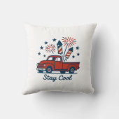 ヴィンテージレッドピックアップスローピロ花火 クッション (裏面)