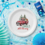 ヴィンテージレッドピックアップトラックのザラザラすべての方法 ペーパープレート (パーティー)