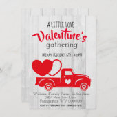 ヴィンテージレッドピックアップトラックバレンタインデー招待状 サンキューカード (正面/裏面)