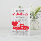 ヴィンテージレッドピックアップトラックバレンタインデー招待状 サンキューカード (スタンド正面)