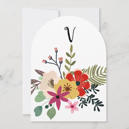 ヴィンテージレッドピンク金ゴールドティール（緑がかった色）動植物相招待状 招待状 (裏面)