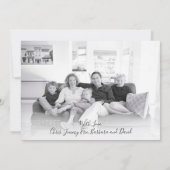 ヴィンテージレッドファイアトラッククリスマスツリーファミリー写真 シーズンカード (裏面)