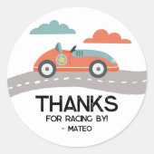 ヴィンテージレッドファストワンカーバースデーパーティーのお気に入り ラウンドシール (正面)