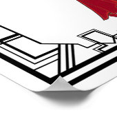 ヴィンテージレッドファーコートレトロファッションイラストレーション ポスター (角)