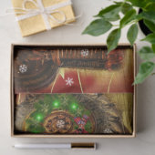 ヴィンテージレッドファームトラクタークリスマス 薄葉紙 (ギフト)