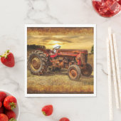 ヴィンテージレッドファームトラクター スタンダードランチョンナプキン (インサイチュ)