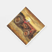 ヴィンテージレッドファームトラクター スタンダードランチョンナプキン (角)