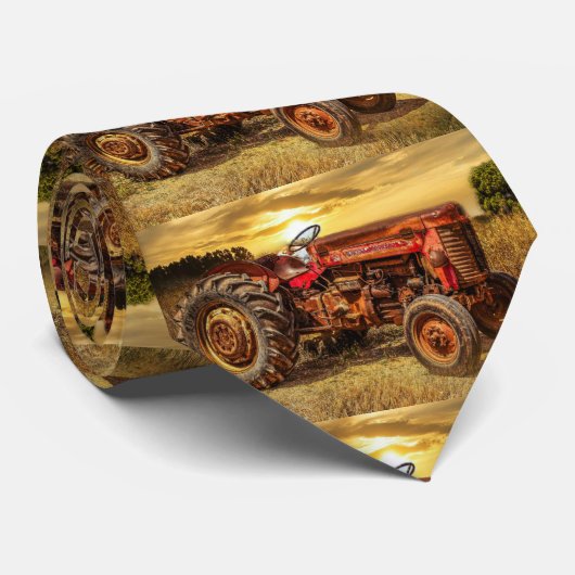 ヴィンテージレッドファームトラクター ネクタイ (ロール)