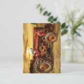 ヴィンテージレッドファームトラクター ポストカード (スタンド正面)