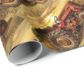 ヴィンテージレッドファームトラクター ラッピングペーパー (ロールコーナー)