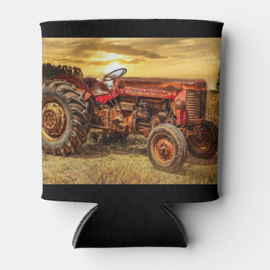 ヴィンテージレッドファームトラクター 缶クーラー (正面)