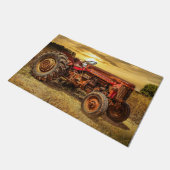 ヴィンテージレッドファームトラクタ ドアマット (アングル)