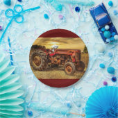 ヴィンテージレッドファームトラクタ ペーパープレート (パーティー)