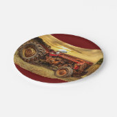 ヴィンテージレッドファームトラクタ ペーパープレート (アングル)