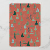 ヴィンテージレッドファームトラッククリスマスツリーフォトホワイト 箔シーズンカード (裏面)