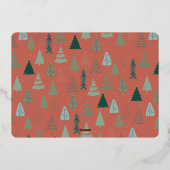 ヴィンテージレッドファームトラッククリスマスツリーホワイト 箔シーズンカード (裏面)