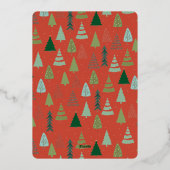 ヴィンテージレッドファームトラッククリスマスツリー写真 箔シーズンカード (裏面)