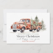 ヴィンテージレッドファームトラッククリスマスツリー シーズンカード (正面)