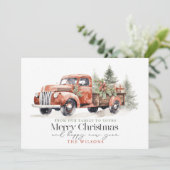 ヴィンテージレッドファームトラッククリスマスツリー シーズンカード (スタンド正面)