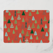 ヴィンテージレッドファームトラッククリスマスツリー 箔シーズンカード (裏面)