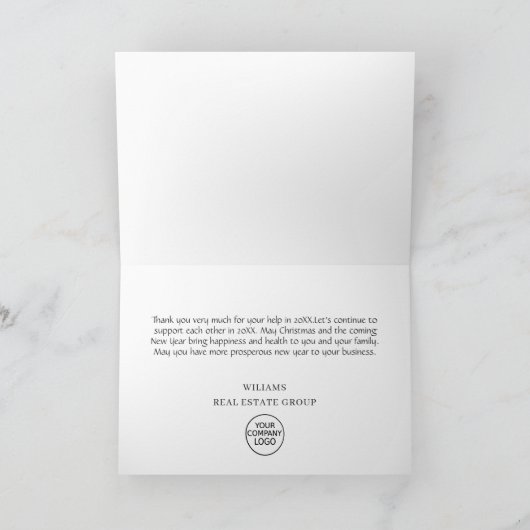 ヴィンテージレッドファームトラッククリスマスホリデ企業のー サンキューカード (内部)