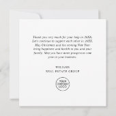 ヴィンテージレッドファームトラックホリデークリ企業のスマス サンキューカード (裏面)