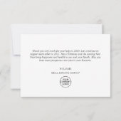 ヴィンテージレッドファームトラックホリデークリ企業のスマス サンキューカード (裏面)