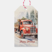 ヴィンテージレッドファームトラックレッドバーン ギフトタグ (正面)