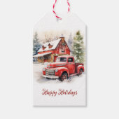ヴィンテージレッドファームトラックレッドバーン ギフトタグ (正面)