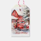 ヴィンテージレッドファームトラックレッドバーン ギフトタグ (正面)