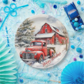 ヴィンテージレッドファームトラックレッドバーン ペーパープレート (パーティー)