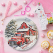 ヴィンテージレッドファームトラックレッドバーン ペーパープレート (パーティー)