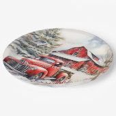 ヴィンテージレッドファームトラックレッドバーン ペーパープレート (アングル)