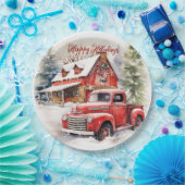 ヴィンテージレッドファームトラックレッドバーン ペーパープレート (パーティー)