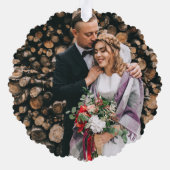 ヴィンテージレッドファームトラック |初めてのクリスマスさんそしてミセス オーナメントカード (裏面)