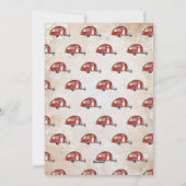 ヴィンテージレッドフェスティバルキャンパーアーチフォトクリスマス シーズンカード (裏面)