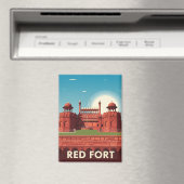 ヴィンテージレッドフォートデッリインド旅行記念品 マグネット (インサイチュ (食洗機))