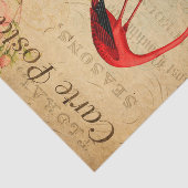 ヴィンテージレッドフラミンゴフローラフランスのカルテポスターレ 薄葉紙 (詳細)