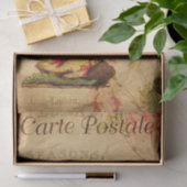 ヴィンテージレッドフラミンゴフローラフランスのカルテポスターレ 薄葉紙 (ギフト)