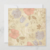 ヴィンテージレッドフラワーズブライダルシャワー招待 招待状 (裏面)