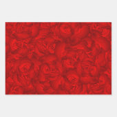 ヴィンテージレッドフローラアート ラッピングペーパーシート (正面2)