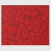 ヴィンテージレッドフローラアート ラッピングペーパー (フラット)