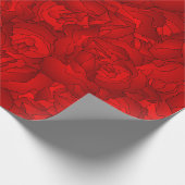 ヴィンテージレッドフローラアート ラッピングペーパー (角)