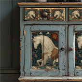 ヴィンテージレッドフローラウィリアムモリススタイルユニコーン 薄葉紙