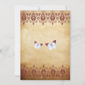 ヴィンテージレッドフローラバタフライスウィート16 招待状 (裏面)