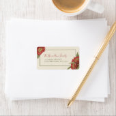 ヴィンテージレッドフローラホリデーカスタムラベル ラベル (インサイチュ)